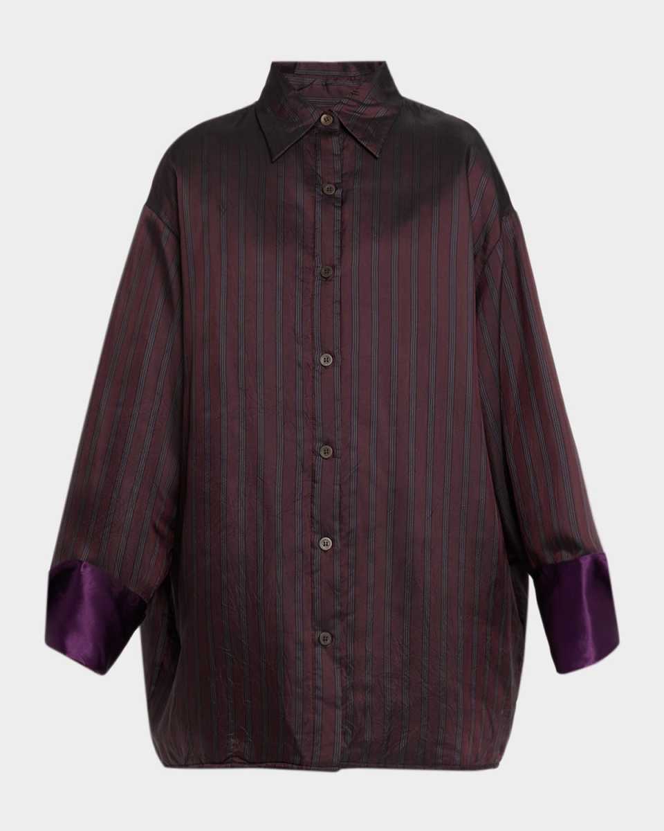 Cartan Striped Twill Oversized Button-Down Shirt